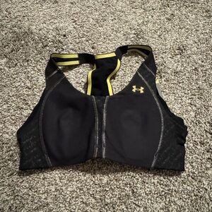 Under Armour Black Sports Bra with Yellow Trim
